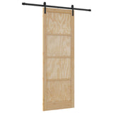 Porta scorrevole Naturale e Nero 83 x 232 cm