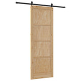 Porta scorrevole Naturale e Nero 83 x 232 cm
