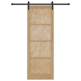 Porta scorrevole Naturale e Nero 83 x 232 cm