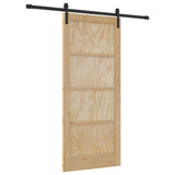 Porta scorrevole Naturale e Nero 86 x 198,5 cm