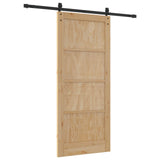 Porta scorrevole Naturale e Nero 86 x 198,5 cm