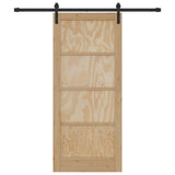 Porta scorrevole Naturale e Nero 86 x 198,5 cm