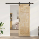 Porta scorrevole Naturale e Nero 83 x 232 cm