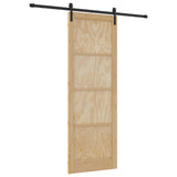 Porta scorrevole Naturale e Nero 83 x 232 cm