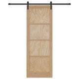 Porta scorrevole Naturale e Nero 83 x 232 cm