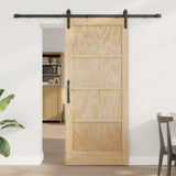 Porta scorrevole Naturale e Nero 86 x 198,5 cm