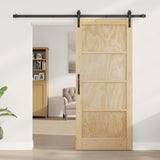 Porta scorrevole Naturale e Nero 86 x 198,5 cm