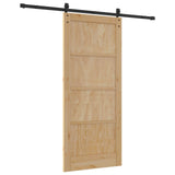 Porta scorrevole Naturale e Nero 86 x 198,5 cm
