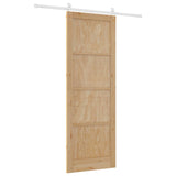 Porta scorrevole Naturale e Bianco 83 x 232 cm