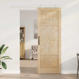 Porta scorrevole Naturale e Bianco 83 x 232 cm