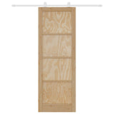 Porta scorrevole Naturale e Bianco 83 x 232 cm