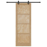 Porta scorrevole Naturale e Nero 83 x 232 cm
