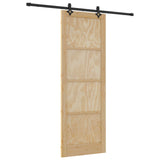 Porta scorrevole Naturale e Nero 83 x 232 cm