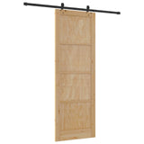 Porta scorrevole Naturale e Nero 83 x 232 cm