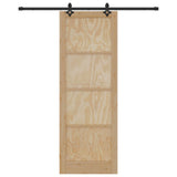 Porta scorrevole Naturale e Nero 83 x 232 cm