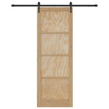 Porta scorrevole ORKDAL Naturale e Nero 83 x 232 cm