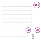 Recinzione da Giardino con Picchetti 48 pcs 75 x 50 cm Mesh