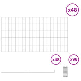 Recinzione da Giardino con Picchetti 48 pcs 95 x 50 cm Mesh