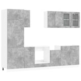 Unità Cucina Lyon 8 pcs Grigio Cemento Legno ingegnerizzato