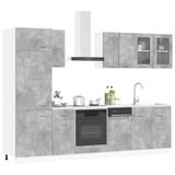 Unità Cucina Lyon 8 pcs Grigio Cemento Legno ingegnerizzato