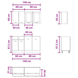 Unità Cucina Lyon 4 pcs Grigio Cemento Legno ingegnerizzato