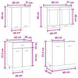 Unità Cucina Lyon 4 pcs Grigio Cemento Legno ingegnerizzato