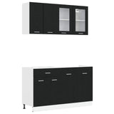 Unità Cucina Lyon 4 pcs Rovere Nero Legno ingegnerizzato