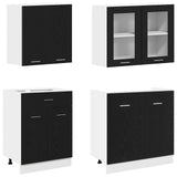 Unità Cucina Lyon 4 pcs Rovere Nero Legno ingegnerizzato