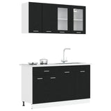 Unità Cucina Lyon 4 pcs Rovere Nero Legno ingegnerizzato