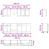 Unità Cucina Lyon 8 pcs Legno truciolato