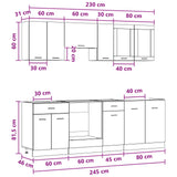 Unità Cucina Lyon 8 pcs Legno truciolato