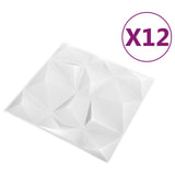 Pannelli da parete 12 pcs Bianco Diamante 50 x 50 cm