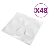 Pannelli da parete 48 pcs Bianco Diamante 50 x 50 cm