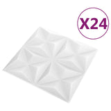 Pannelli da parete 24 pcs Bianco Origami 50 x 50 cm Schiuma XPS