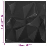 Pannelli da parete 48 pcs Nero Diamante 50 x 50 cm Schiuma XPS