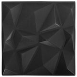 Pannelli da parete 48 pcs Nero Diamante 50 x 50 cm Schiuma XPS