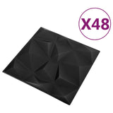 Pannelli da parete 48 pcs Nero Diamante 50 x 50 cm Schiuma XPS