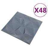 Pannelli da parete 48 pcs Grigio Diamante 50 x 50 cm