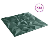 Pannelli da parete 48 pcs Verde ametista 50 x 50 cm Schiuma XPS