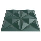 Pannelli da parete 24 pcs Verde Origami 50 x 50 cm Schiuma XPS