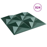 Pannelli da parete 24 pcs Verde Origami 50 x 50 cm Schiuma XPS