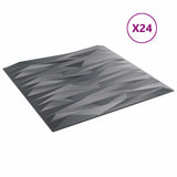 Pannelli da parete 24 pcs Grigio pietra 50 x 50 cm Schiuma XPS