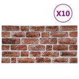 Pannelli da parete 10 pcs Marrone scuro e Bianco 100 x 50 cm