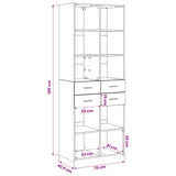 Libreria Rovere nero 30 x 42.4 x 185.2 cm