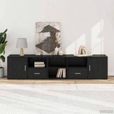 Mobile angolare con cassetto Rovere Nero 200 x 40 x 45 cm