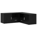 Mobile angolare con cassetto Rovere Nero 200 x 40 x 45 cm