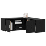 Mobile angolare con cassetto Rovere Nero 200 x 40 x 45 cm