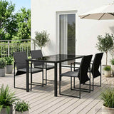 Set da Pranzo per Giardino 5 pcs Nero e antracite