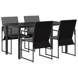 Set da Pranzo per Giardino 5 pcs Nero e antracite