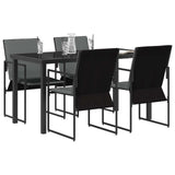 Set da Pranzo per Giardino 5 pcs Nero e antracite